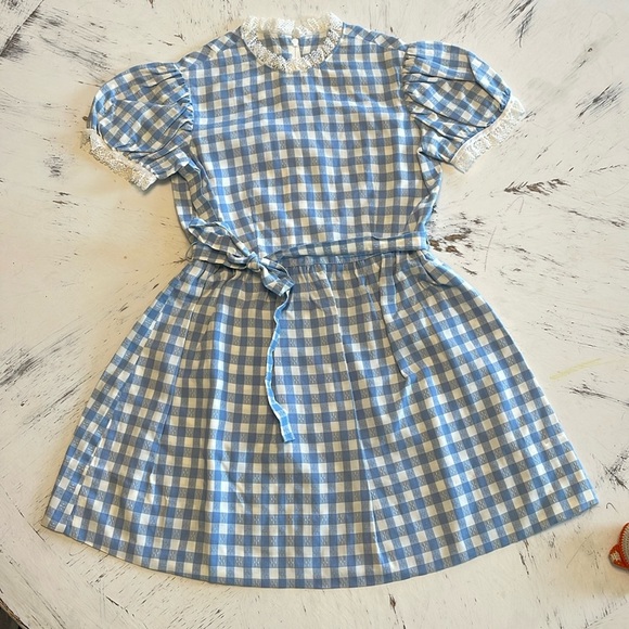 Other - VINTAGE Blue Gingham Girl’s Dress